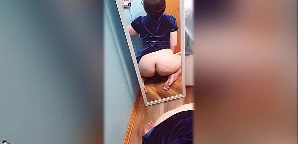  PAWG Riding HUGE COCK in the MIRROR *Short*